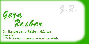 geza reiber business card